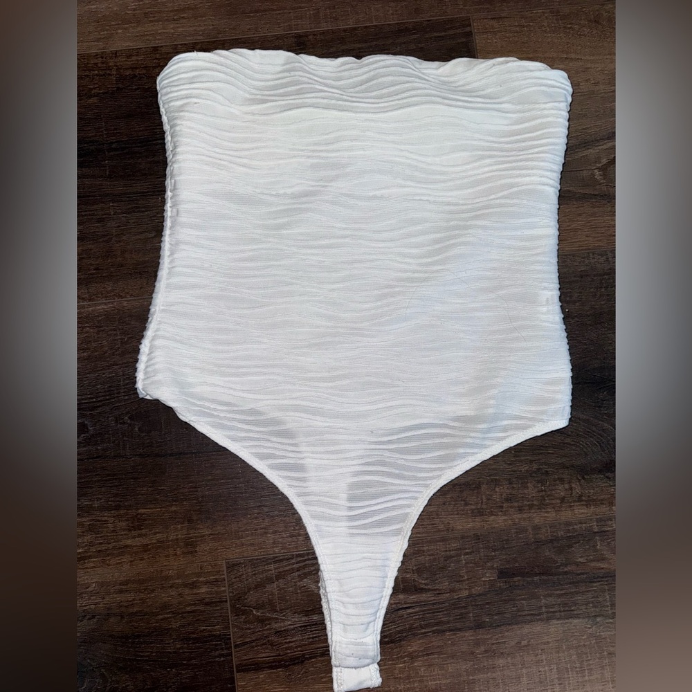 Princess Polly White Textured Bodysuit
